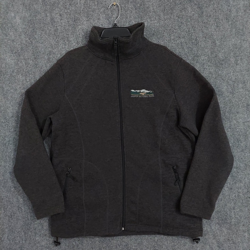 Jasper National Park Fleece Jacket Mens Large Full Zip Hiking Northern Souvenirs